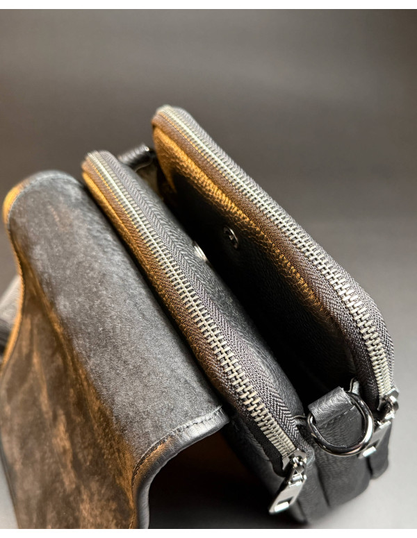 Чоловіча шкіряна сумка планшет Velaro, чорна