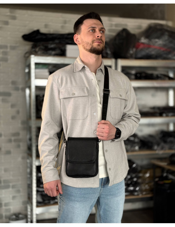 Чоловіча шкіряна сумка планшет Velaro, чорна