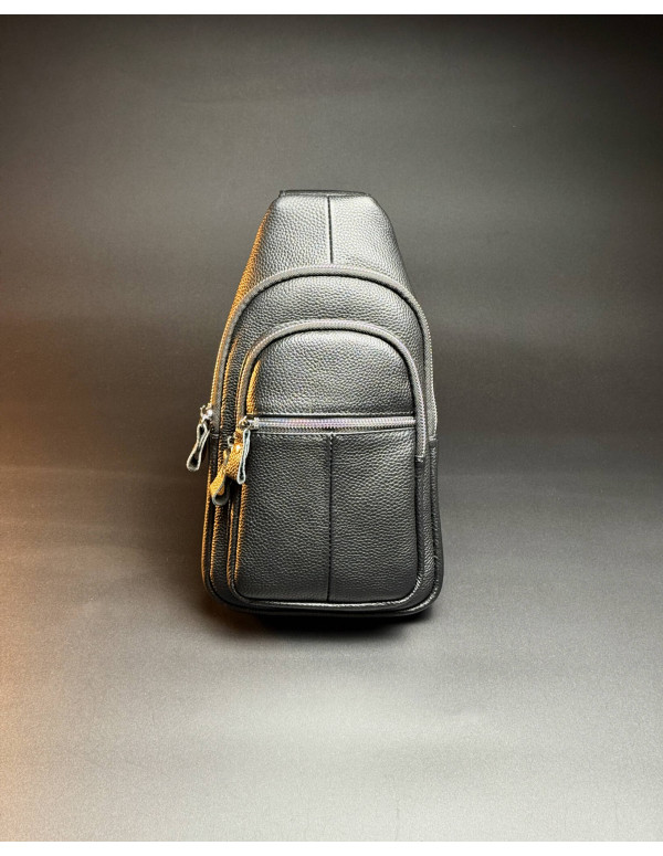 Чоловічий нагрудний шкіряний слінг Verona, чорна