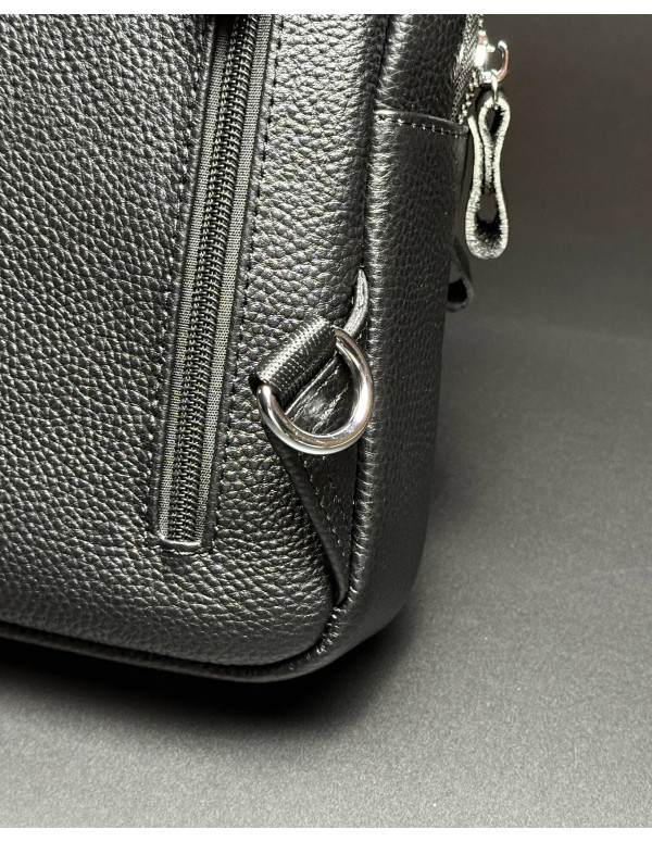 Чоловічий нагрудний шкіряний слінг Verona, чорна