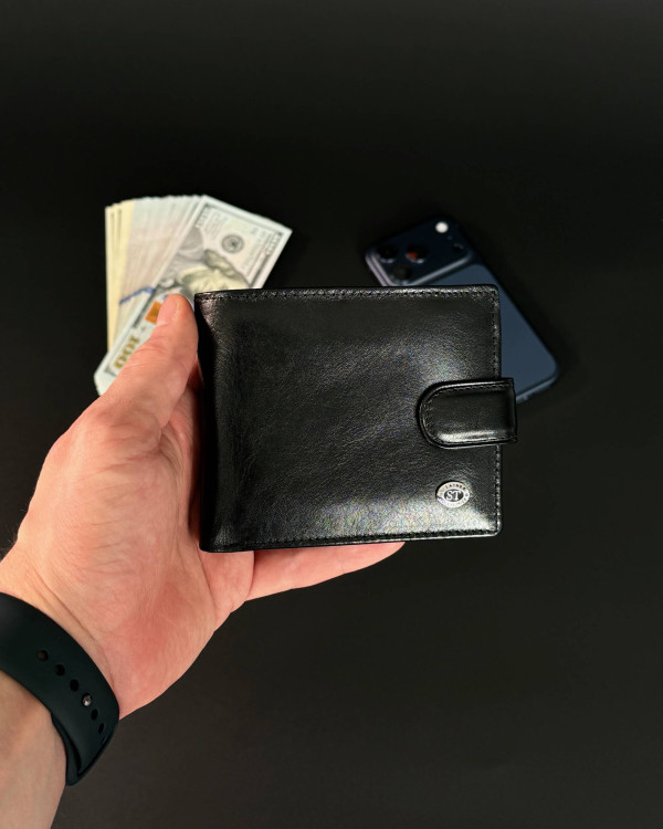 Стильне шкіряне портмоне ST Leather В 103 Чорний