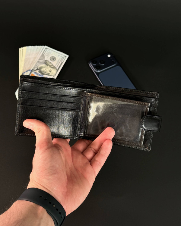 Стильне шкіряне портмоне ST Leather В 103 Чорний