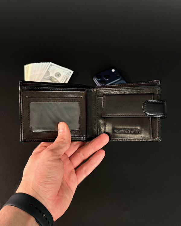 Стильне шкіряне портмоне ST Leather В 103 Чорний