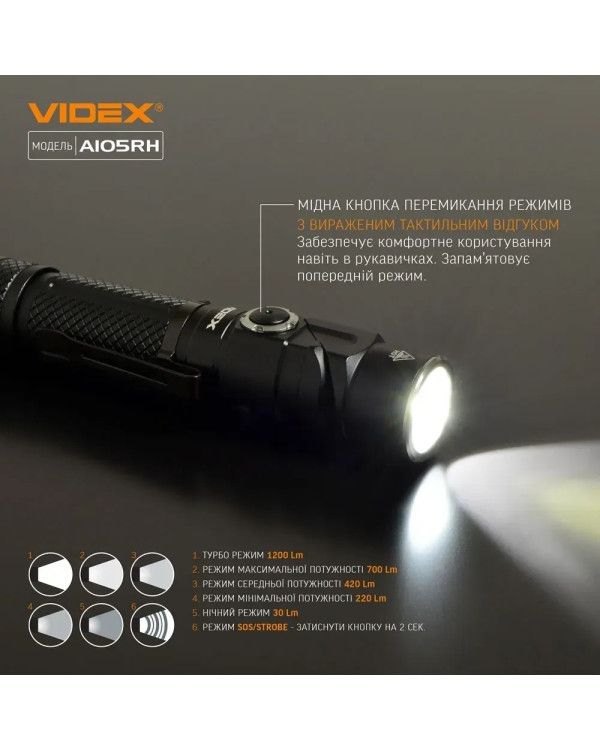 Портативний ліхтар Videx A105RH