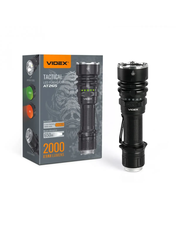 Тактичний світлодіодний ліхтарик VIDEX VLF-AT265 2000Lm 6500K