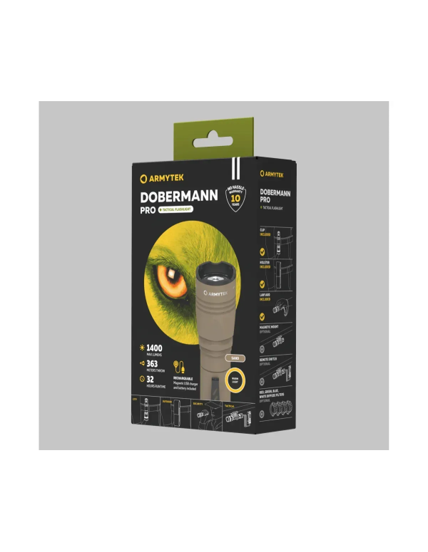 Ліхтар Armytek Dobermann Pro Magnet USB Sand Warm