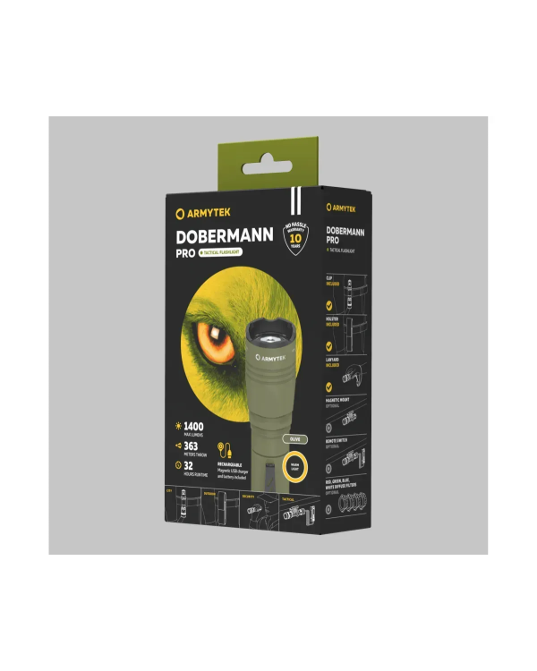 Ліхтар Armytek Dobermann Pro Magnet USB Olive Warm