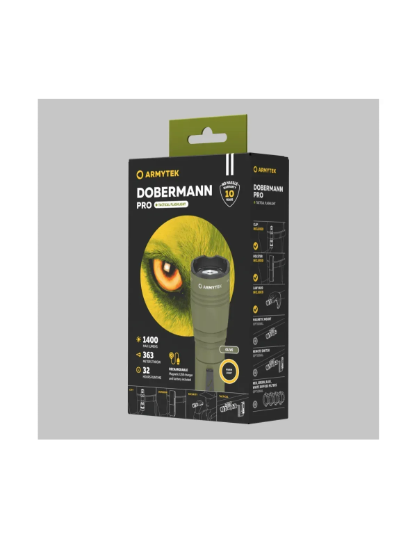 Ліхтар Armytek Dobermann Pro Magnet USB Olive Warm