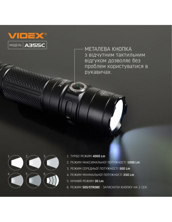 Портативний ліхтар Videx VLF-A355C