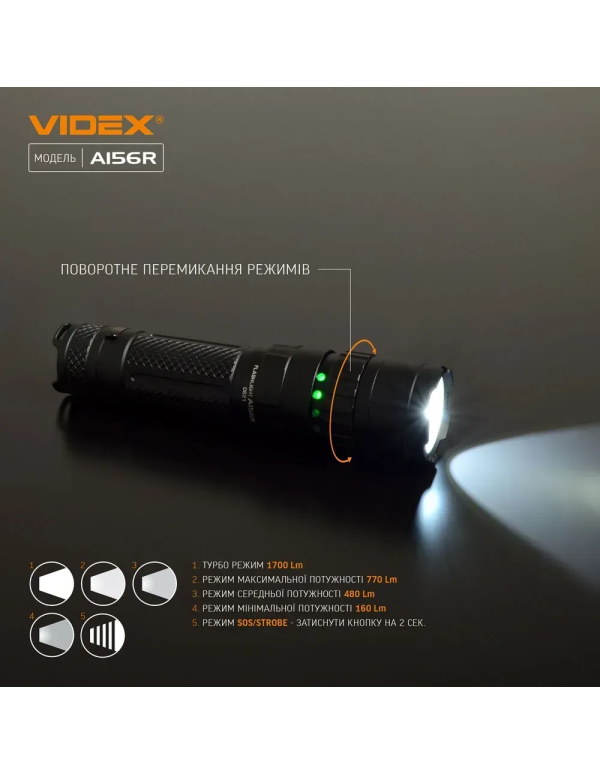 Портативний ліхтар Videx A156R