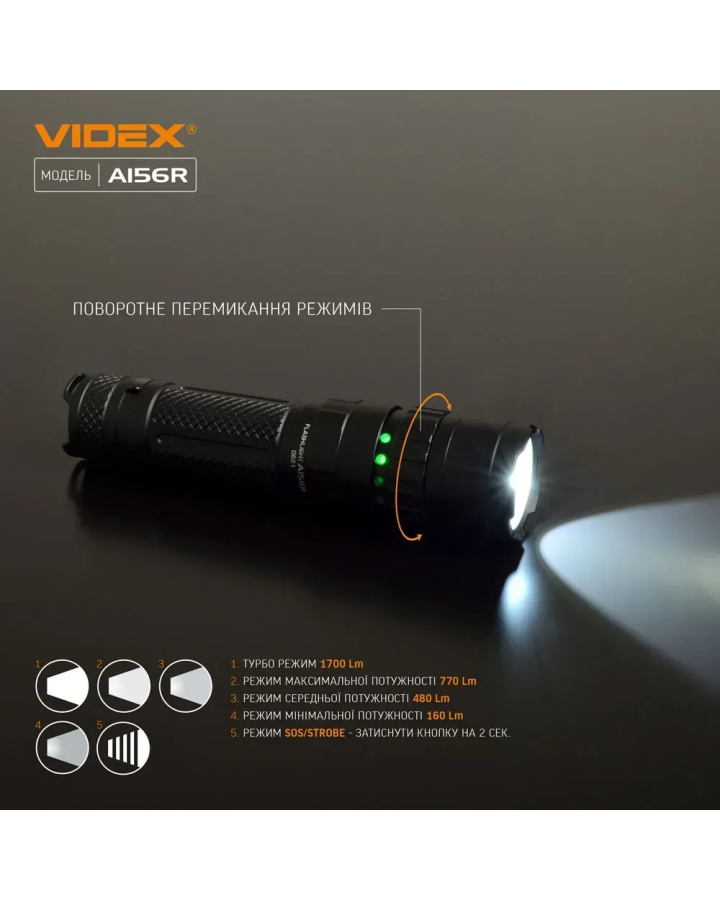 Портативний ліхтар Videx A156R