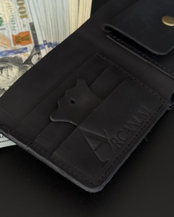 Чоловічий шкіряний гаманець Arcanum 2 black
