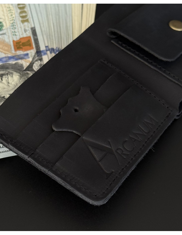 Чоловічий шкіряний гаманець Arcanum 2 black
