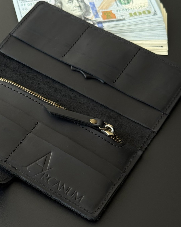 Чоловічий шкіряний гаманець Arcanum 1 black