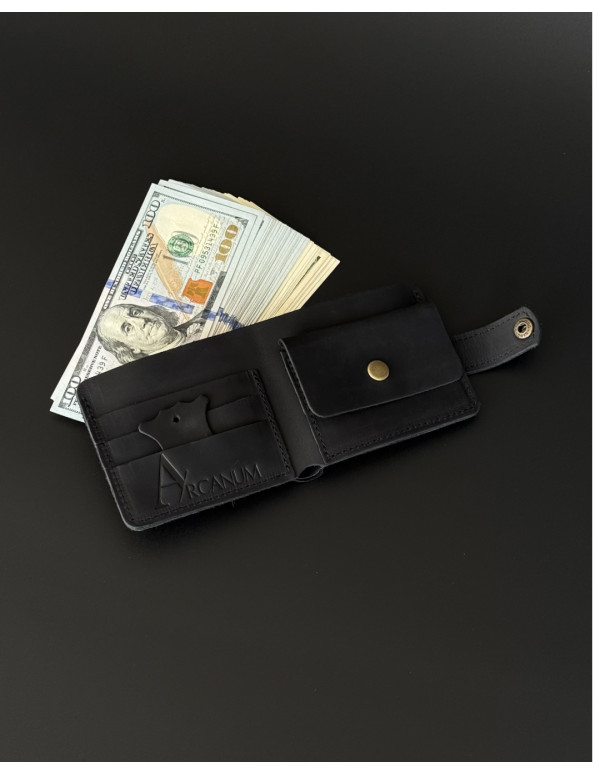 Чоловічий шкіряний гаманець Arcanum 2 black