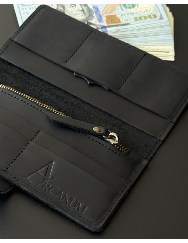 Чоловічий шкіряний гаманець Arcanum 1 black