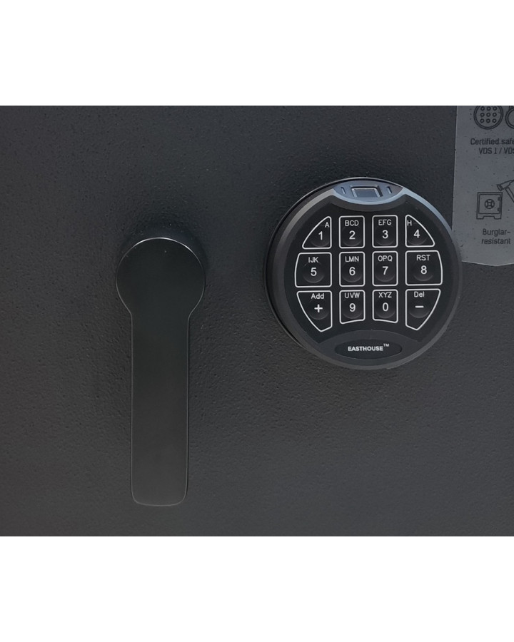 GRIFFON CLE I.55.Fingerprint — зламостійкий чорний сейф з біометричним доступом (Україна)