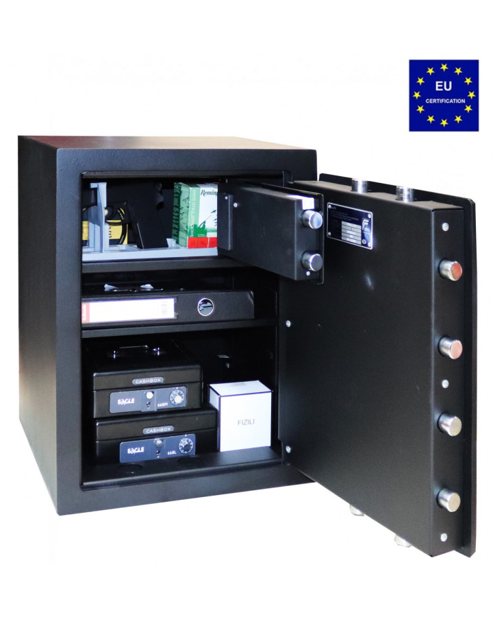 GRIFFON CLE I.55.Fingerprint — зламостійкий чорний сейф з біометричним доступом (Україна)