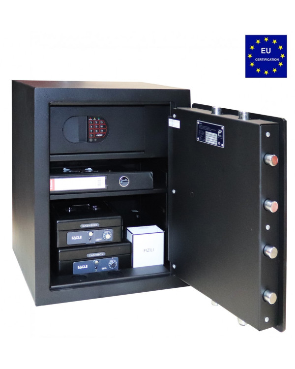 GRIFFON CLE I.55.Fingerprint — зламостійкий чорний сейф з біометричним доступом (Україна)