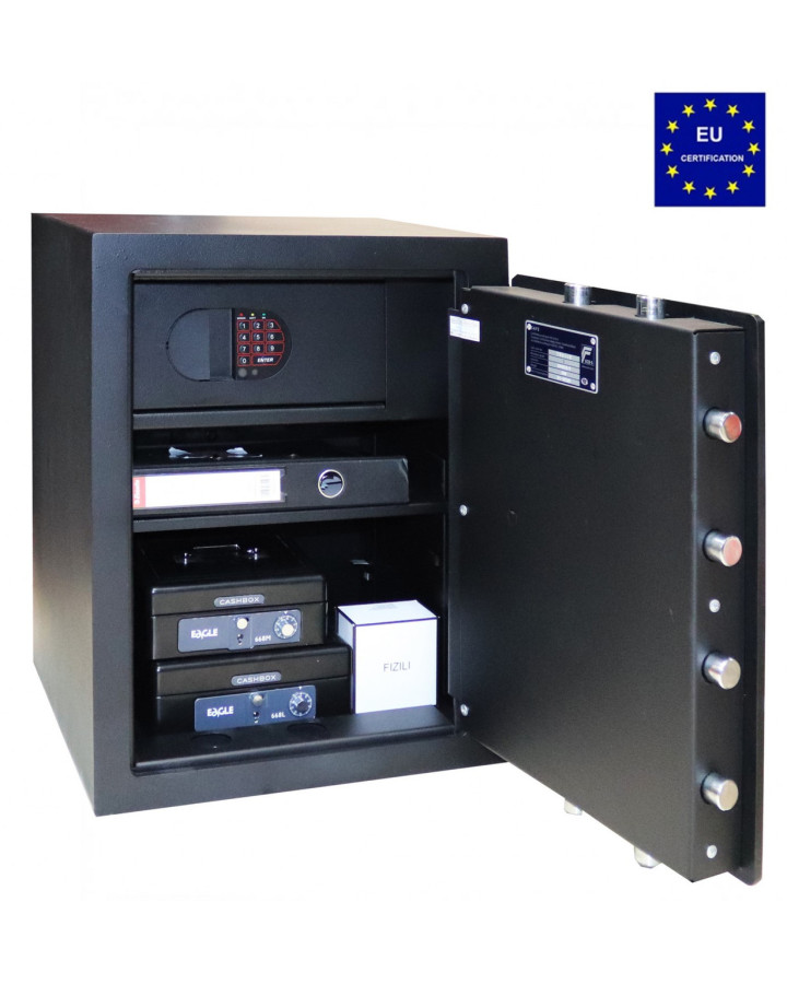 GRIFFON CLE I.55.Fingerprint — зламостійкий чорний сейф з біометричним доступом (Україна)