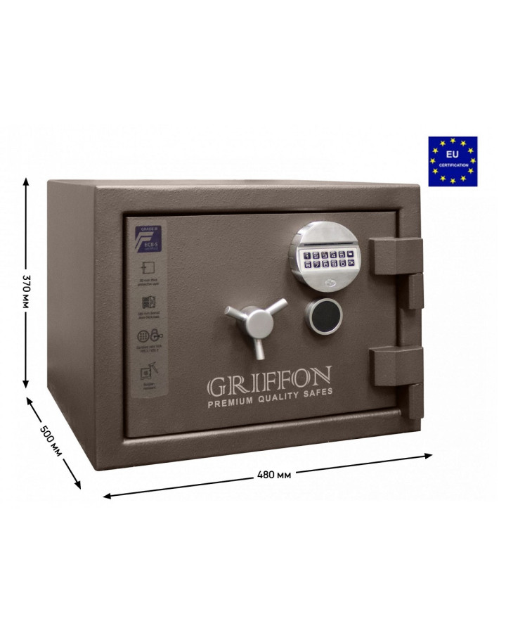 GRIFFON CLE III.37.K.E — вогнезламостійкий сейф класу III українського виробництва