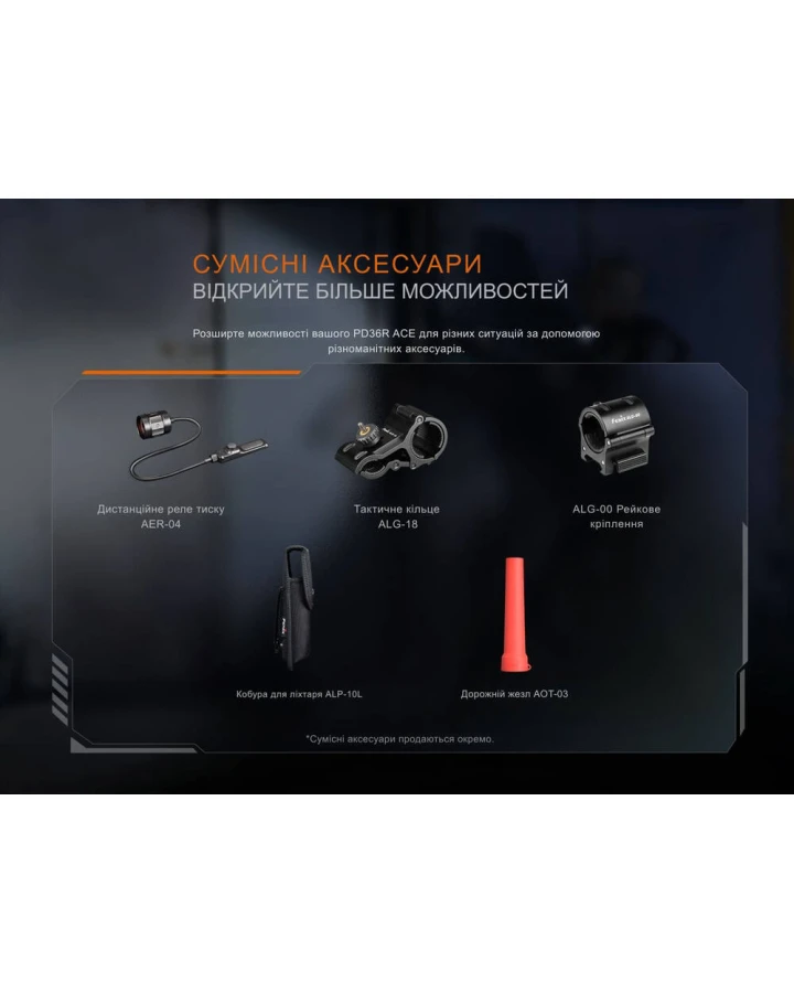 Ліхтар тактичний ручний Fenix PD36R ACE 3000 лм