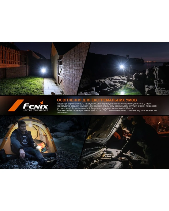 Ліхтар наключний Fenix E06R PRO, чорний