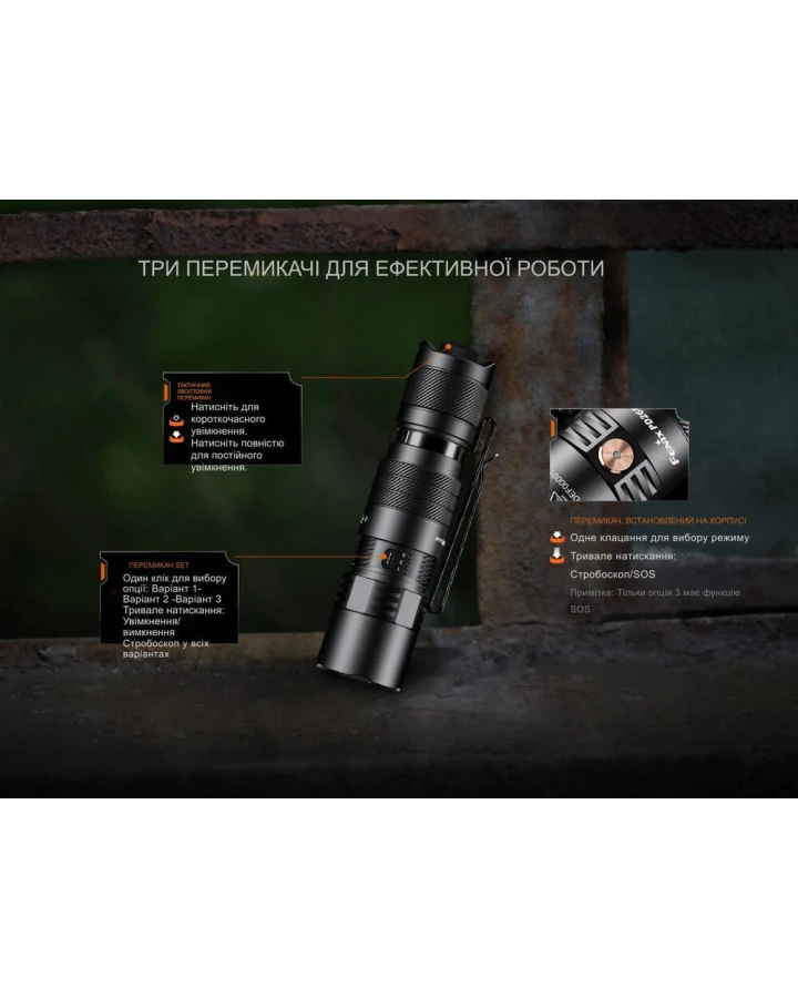 Ліхтар тактичний кишеньковий Fenix PD26R ACE 1300 лм