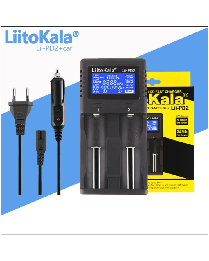 Зарядний пристрій Liitokala Lii-PD2+car EU charger