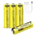 Набір акумуляторів з 4 шт LiitoKala USB-T36 + USB Type-C кабель зарядки