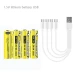 Набір акумуляторів з 4 шт LiitoKala USB-T36 + USB Type-C кабель зарядки
