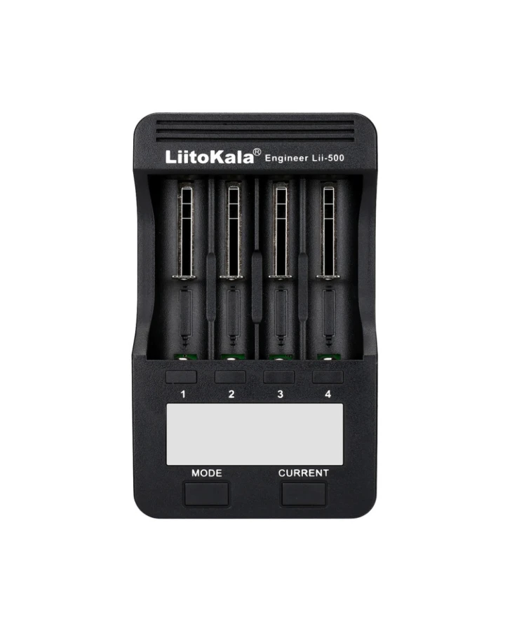 Зарядний пристрій Liitokala Lii-500, 4 канала, Ni-Mh/Li-ion, 220V/12V, Powerbank, Test, LCD, Box