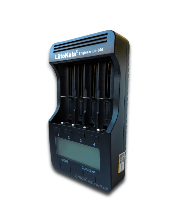 Зарядний пристрій Liitokala Lii-500, 4 канала, Ni-Mh/Li-ion, 220V/12V, Powerbank, Test, LCD, Box