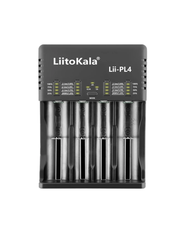 Зарядний пристрій Liitokala Lii-PL4, 4 канала, Ni-Mh/Li-ion/LiFePO4, 220V/12V, LED, Box