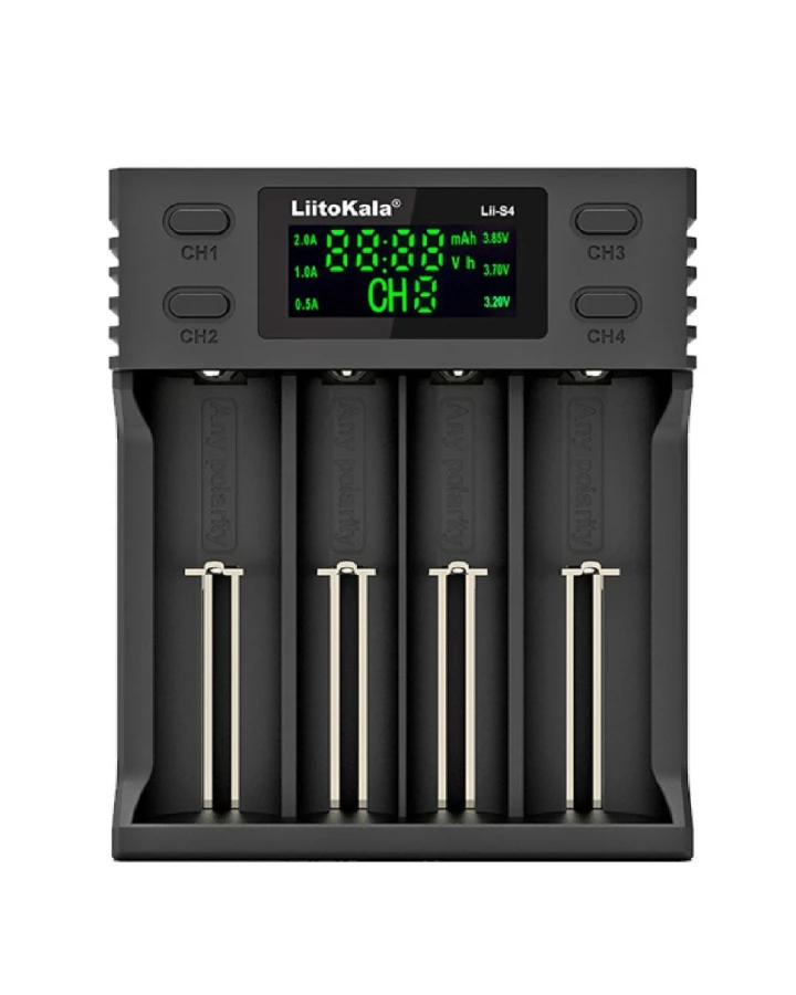 Зарядний пристрій Liitokala Lii-S4, 4 канала, Ni-Mh/Li-ion/LiFePo4, USB, LCD, Box