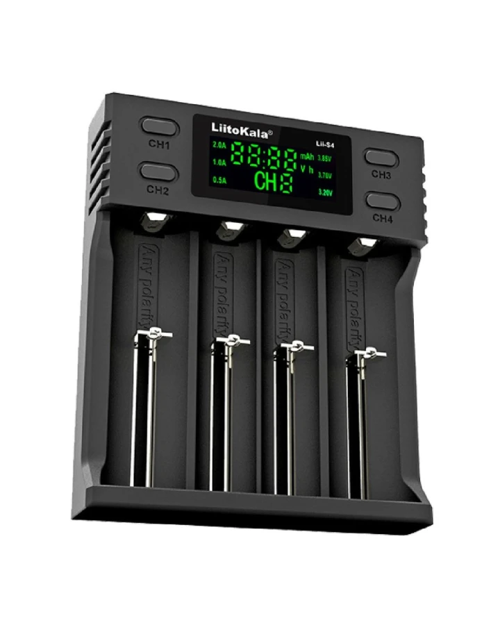 Зарядний пристрій Liitokala Lii-S4, 4 канала, Ni-Mh/Li-ion/LiFePo4, USB, LCD, Box