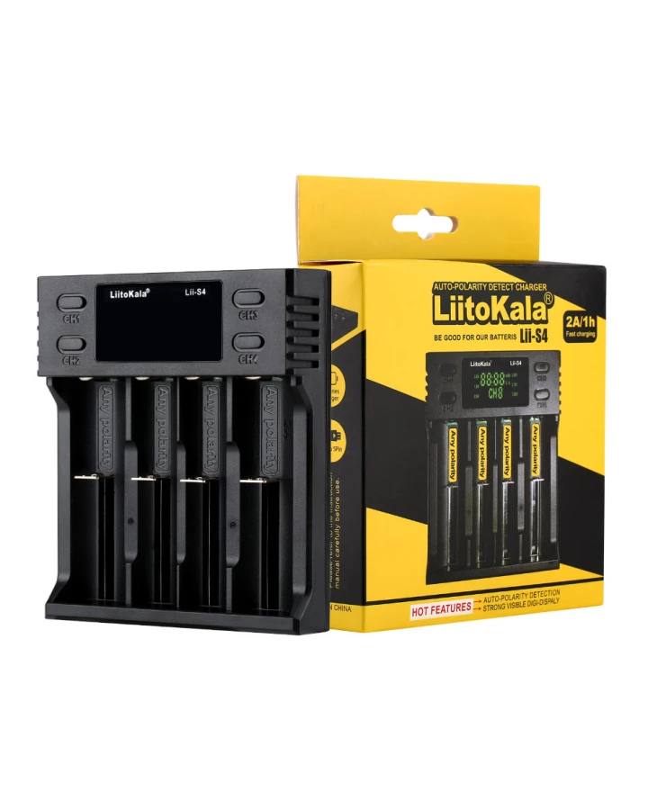 Зарядний пристрій Liitokala Lii-S4, 4 канала, Ni-Mh/Li-ion/LiFePo4, USB, LCD, Box