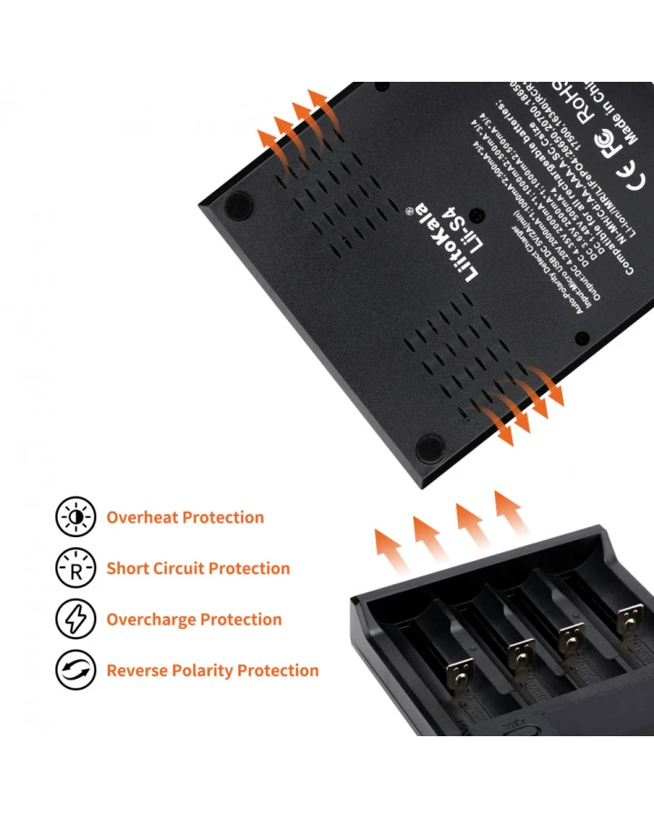 Зарядний пристрій Liitokala Lii-S4, 4 канала, Ni-Mh/Li-ion/LiFePo4, USB, LCD, Box