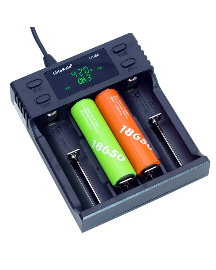 Зарядний пристрій Liitokala Lii-S4, 4 канала, Ni-Mh/Li-ion/LiFePo4, USB, LCD, Box