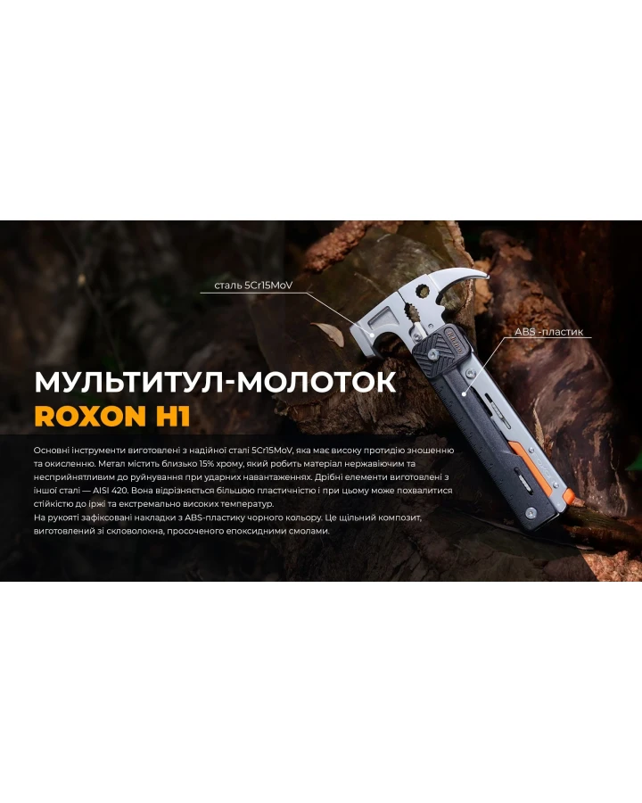 Мультитул-молоток Roxon H1, чорний