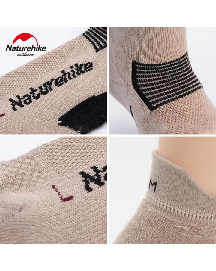 Шкарпетки низькі Naturehike NH21FS014, 2 пари (бежеві, чорні), розмір L