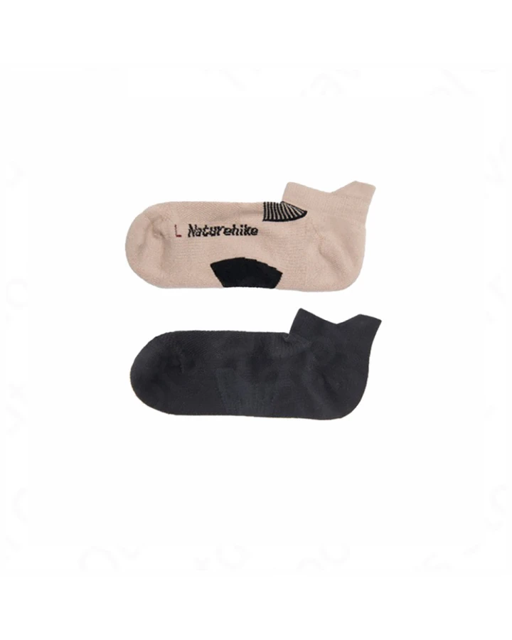Шкарпетки низькі Naturehike NH21FS014, 2 пари (бежеві, чорні), розмір М