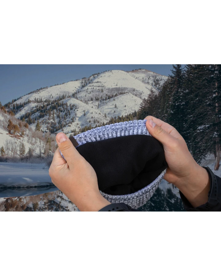 Водонепроникна шапка Dexshell Heathered Rib Knit Beanie, onesize (56-58 см), біло-сіра