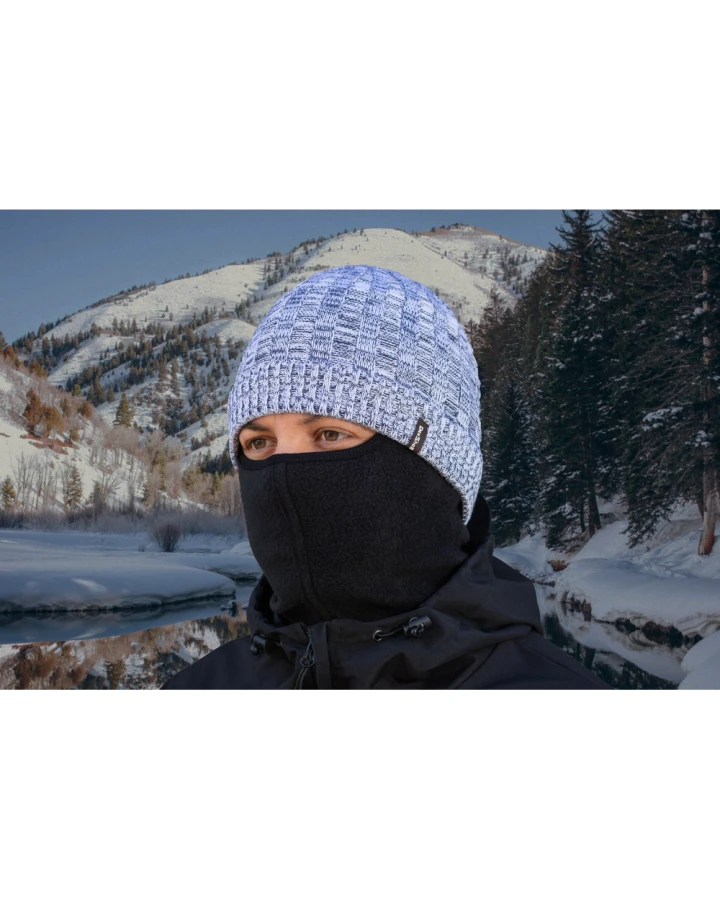 Водонепроникна шапка Dexshell Heathered Rib Knit Beanie, onesize (56-58 см), біло-сіра