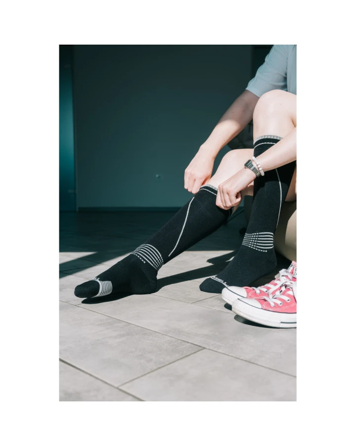 Водонепроникні шкарпетки Dexshell Longlite Socks 2.0, блакитні полоски, розмір M (39-42)