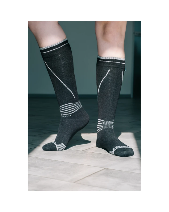 Водонепроникні шкарпетки Dexshell Longlite Socks 2.0, сірі полоски, розмір XL (47-49)
