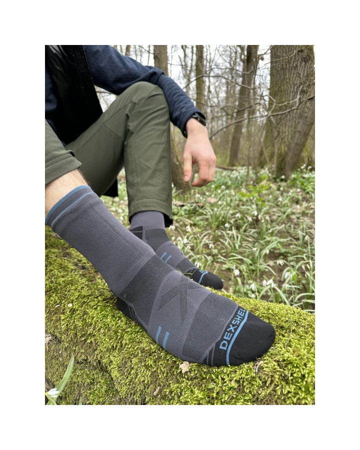 Шкарпетки водонепроникні Dexshell Running Lite 2.0 Socks, сірі, розмір XL (47-49)