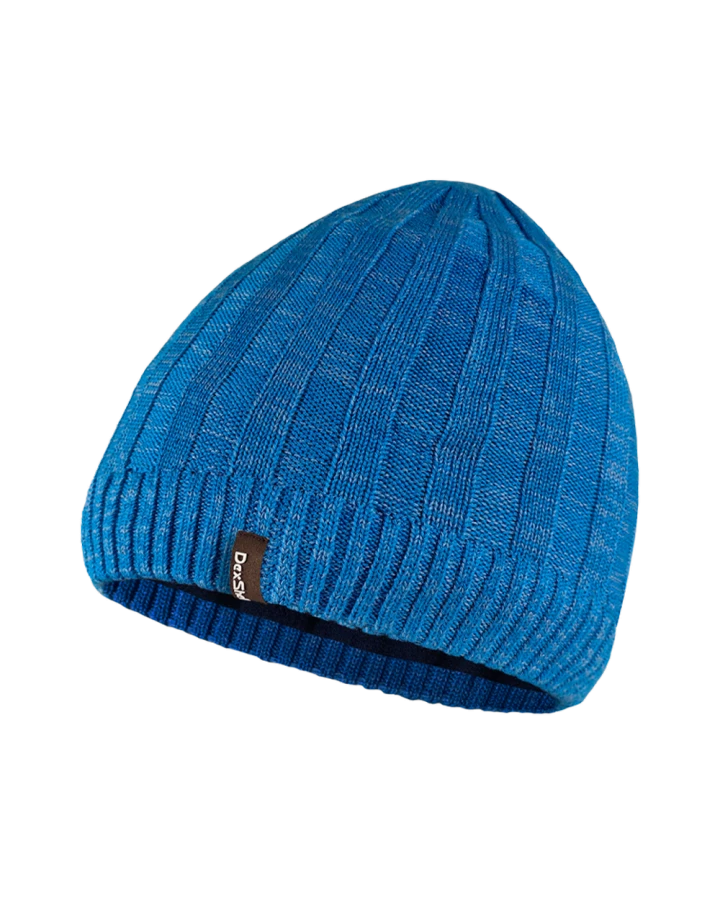 Водонепроникна шапка Dexshell Heathered Rib Knit Beanie, onesize (56-58 см), блакитний