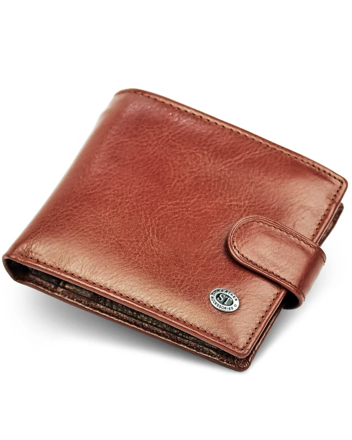 Чоловічий портмоне з натуральної шкіри ST Leather B104 Коричневий