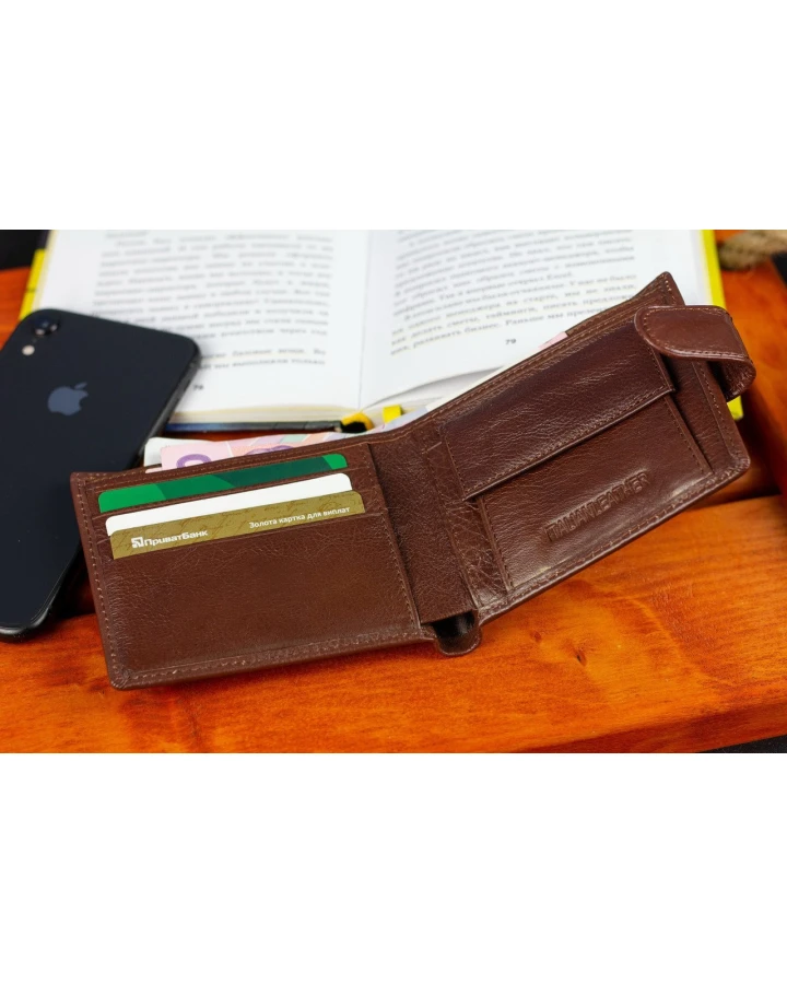 Чоловічий портмоне з натуральної шкіри ST Leather B104 Коричневий